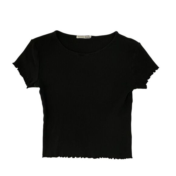 Reformation Women's XS Black Cropped Lowen Tee Short Sleeve Casual Top - Picture 7 of 11